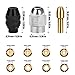AccEncyc 10Pcs Drill Chuck Collet Set for Dremel with 4485 Brass Collet Set 4486 Keyless Chuck for Dremel Rotary Tool 1/32