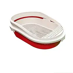 Banheiro Sanitária para Gatos com Sistema de Peneira,Furba Furacão, Tamanho Grande (Vermelho)