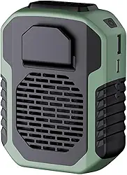 Ventilador de cintura suspenso sem lâmina esportes ao ar livre grande capacidade portátil subgrande potência do vento ventilador pescoço suspenso (Verde)