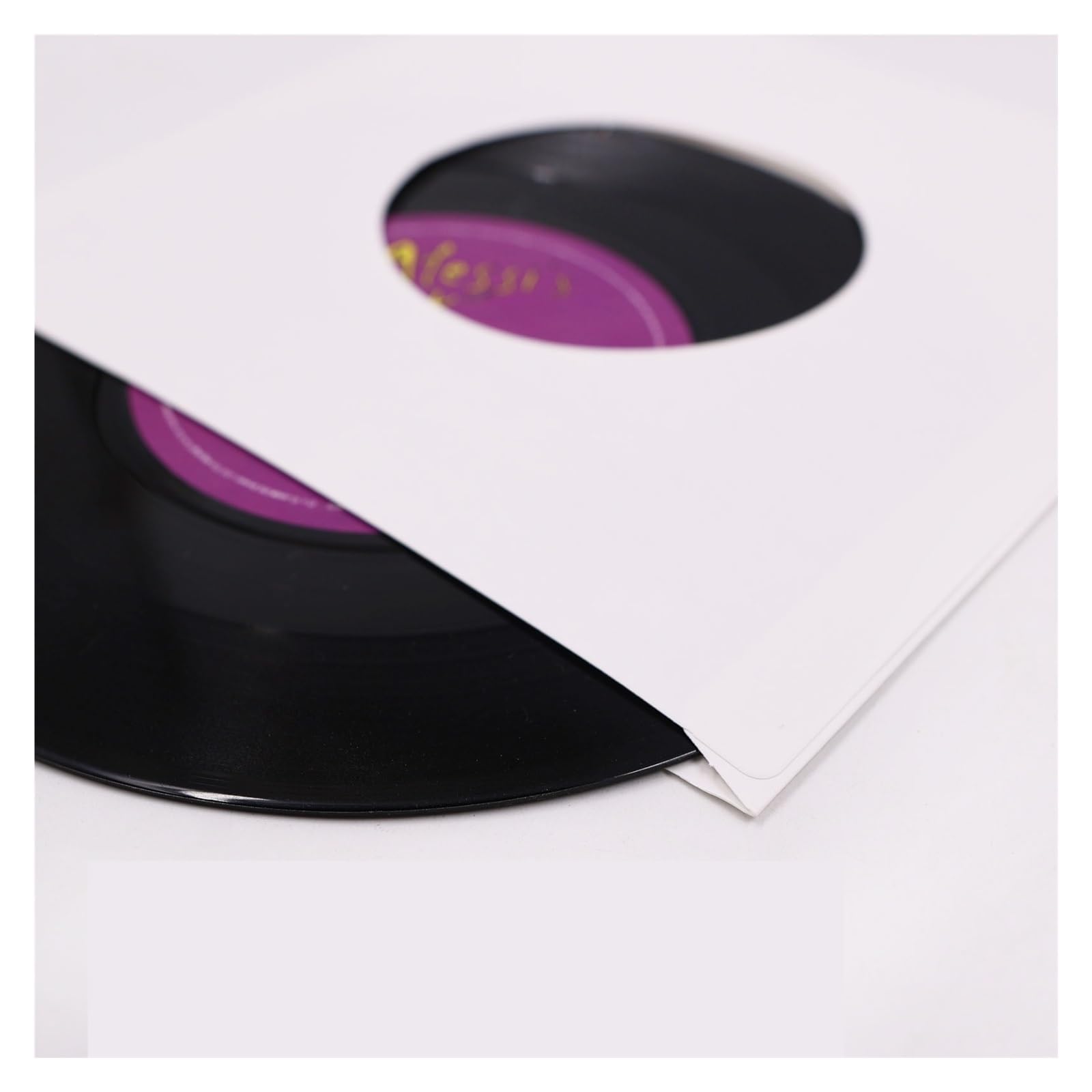 Copertine Interne per Dischi in Vinile 20/40 Pezzi 7 Pollici Buste Interne protettive for Dischi in Vinile Carta Kraft Bianca Contenitore EP in con Borse portaoggetti Foro(White 40pcs)