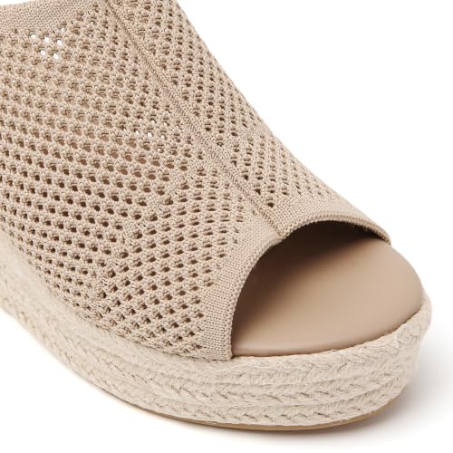 Image of Tilocow Womens Wedge Espadrilles Sandals for Summer | Peep-Toe,3.3 inch wedge heel, Casual Daily Wear,Cushioned Midsole for All-Day Comfort
