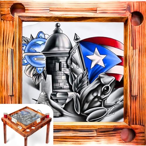 Puerto Rico Domino Table Traditional Coqui Design - Mesa de Domino Puerto Rico - Perfect for Game Nights and Family Gathering
