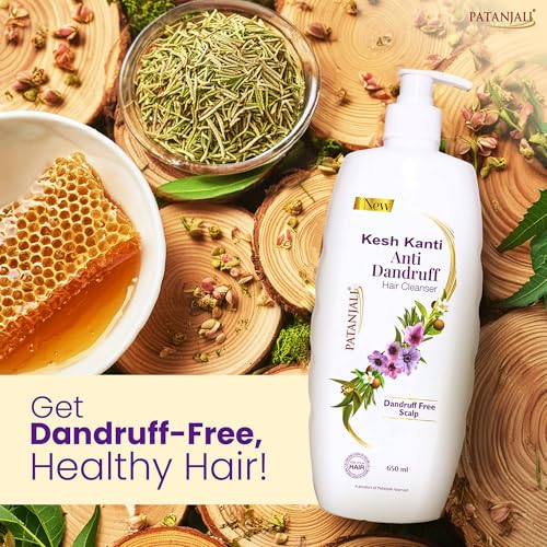 Image of Patanjali Kesh Kanti Anti-Dandruff Hair Cleanser 650 Ml, Natural Shampoo For Dandruff & Hairfall, Scalp Cleansers for Men and Women, All Hair Types