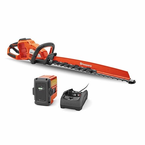Husqvarna Hedge Master 320iHD60 Battery Hedge Trimmer, 24-Inch Electric Trimmer with Brushless Motor for Efficiency and Durability, 40V Lithium-Ion 4Ah Battery and Charger Included, 970592602 - Battery + Charger - reciprocating hedge trimmer
