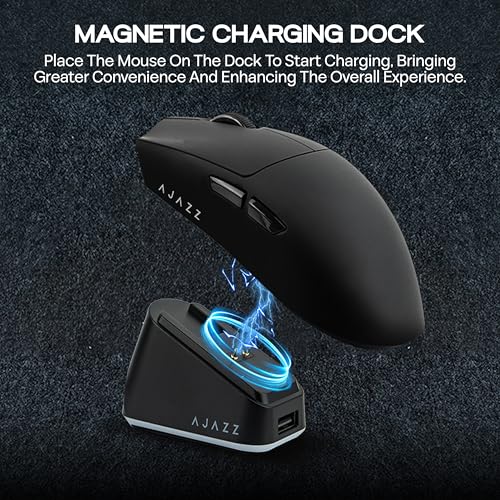 MechLands AJAZZ AJ139P V3 MC Wireless Mouse with Charging Base, 3 Modes Gaming Mouse with 800mAh Battery, Adjustable 24,000 DPI, PAW3311 Sensor, 1000 Polling Rate, 69g Lightweight, Win/Mac (Black) - Image 5