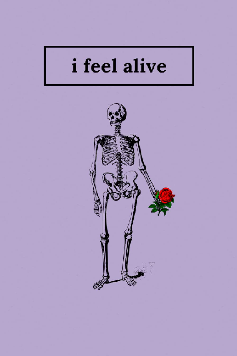 I Feel Alive: Romantic Purple Skeleton Medium Lined Notebook
