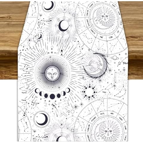 Sun Moon Mystical Table Runner Cover