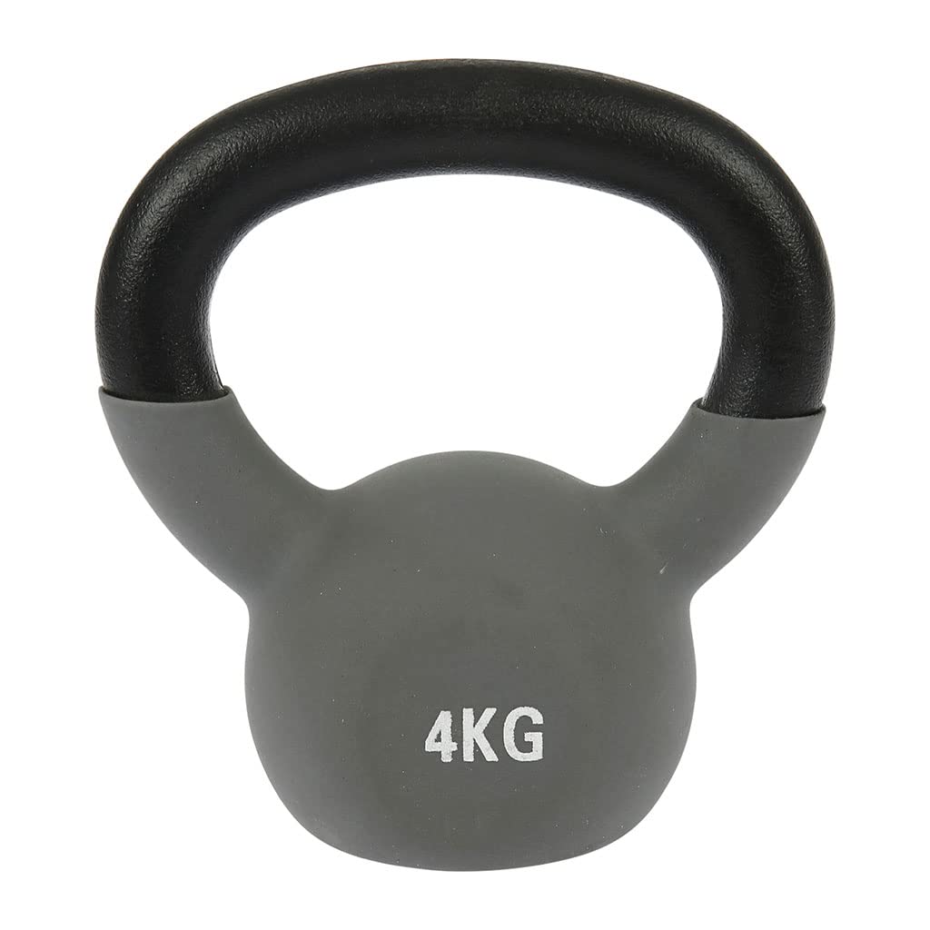UPFIT - Haltère 4kg, kettlebell - A l'unité - Prise en main facile et confortable - Forme étudiée afin de pouvoir faire différents exercices polyvalents - Fabriquée en fonte pour résistance fiable