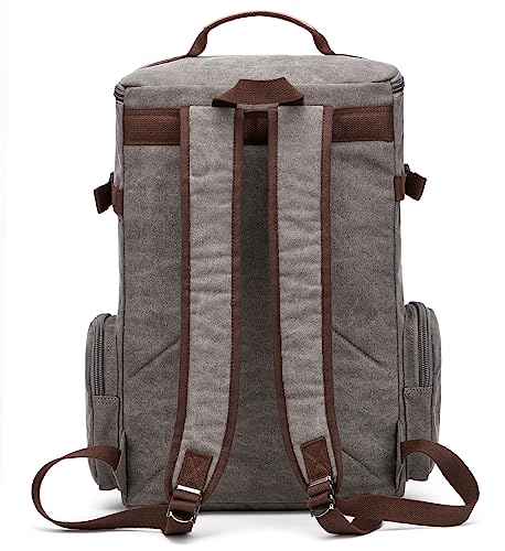 vintage canvas for 15.6 inch laptop bag, backpack for men women（GRAY）3