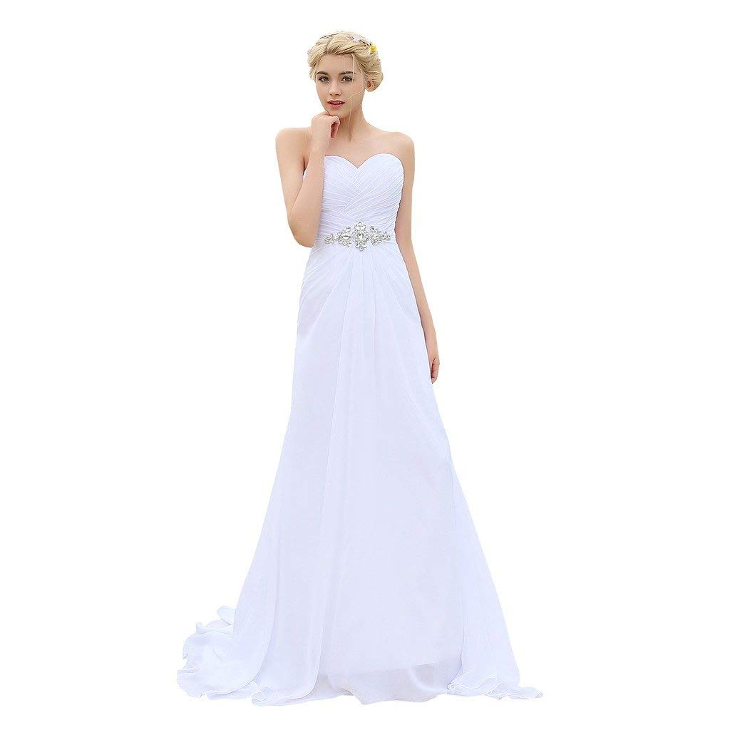 Boho Wedding Dresses Sweetheart Sleeveless Pleats Sweep Train Beach Wedding Dress Plus Size