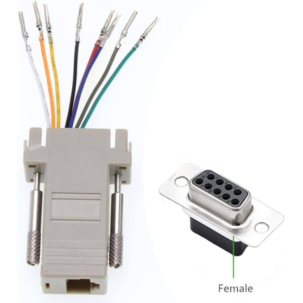 PENGLIN 5 Adattatori DB9 Maschio E 5 Femmina A RJ45 - Kit Completo Per Collegamenti Seriali Su Rete Ethernet - 6