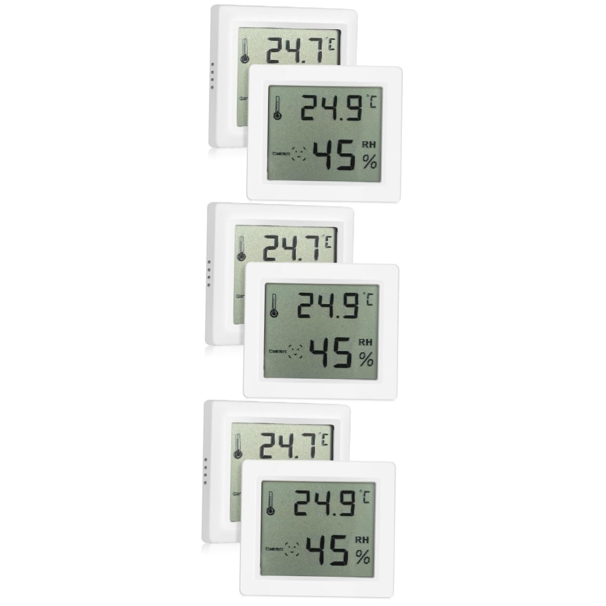 Yardwe Lot De 3 Hygromètres Numériques Pour Chambre À Coucher Grand Écran Pour Bébé Bureau Maison 2 Pièces X 3