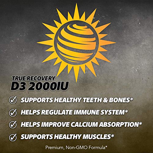 image for TR Supplements True Recovery Vitamin D3 2000 IU for Immune Support, Bo