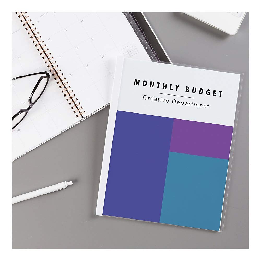 Avery Clear Report Covers with Sliding Bars, White Binding Bars, Holds up to 20 Sheets, 50 Report Covers (47710)