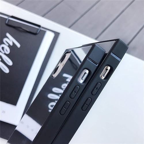 Miniatura 4 de LUVI Compatible con iPhone 15 Pro - Funda con espejo cuadrado para mujeres y niñas, maquillaje, bonito diseño de espejo de cristal brillante de lujo