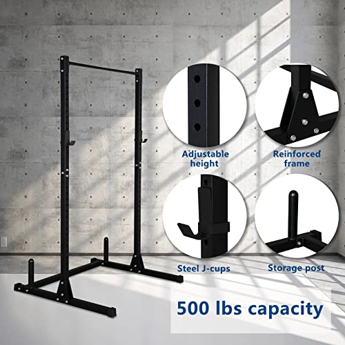 Pexmor Power Cage With Adjustable Pull Up Bar & J-Cups,500 Lbs Capacity Exercise Squat Stand,For Home Gym Strength Training Fitness,Multi-Function Fitness Workout #TOP1