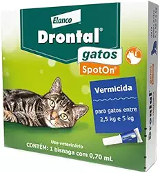 Vermífugo Drontal SpotOn para Gatos de 2,5 Kg a 5 Kg - 1 Bisnaga