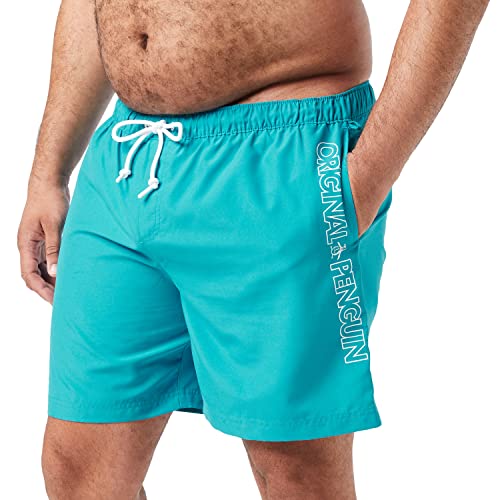 Original Penguin Logo SWM Vert Side Maillot de Bain, Bleu Caraïbe, L Homme Cover