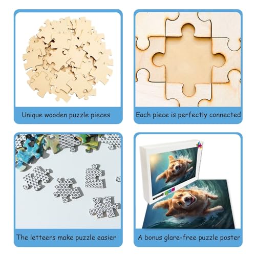 Hothostl PUZZLE-JQYDHBDA168-8 Shadow Of The Wolf Puzzles For Adults 1000 Piece Wooden Jigsaw Puzzle Difficult And Cool- Shadow Of The Wolf- 1000 Pieces Fantasy Puzzles thumb #1