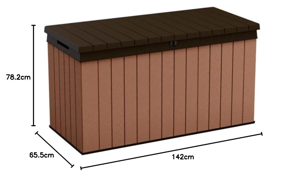 Keter K252701, Darwin Outdoor-Koffer, Fassungsvermögen 570 Liter 142 x 65,5 x 78,2 cm