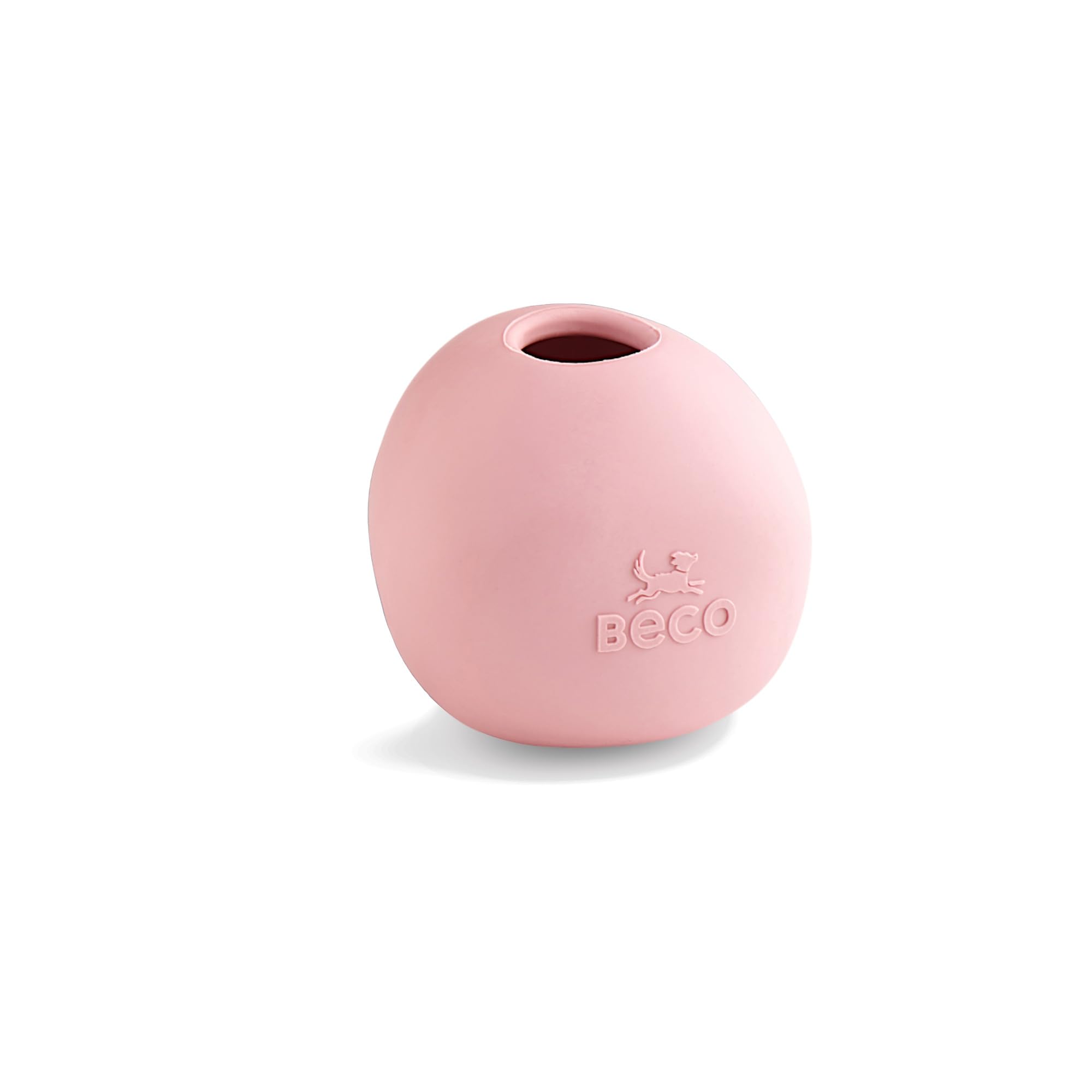 Beco Dog Toy - Wobble Ball, Fetch, Bouncy Treat Ball, Enrichment Toy, Natural Rubber - Pink