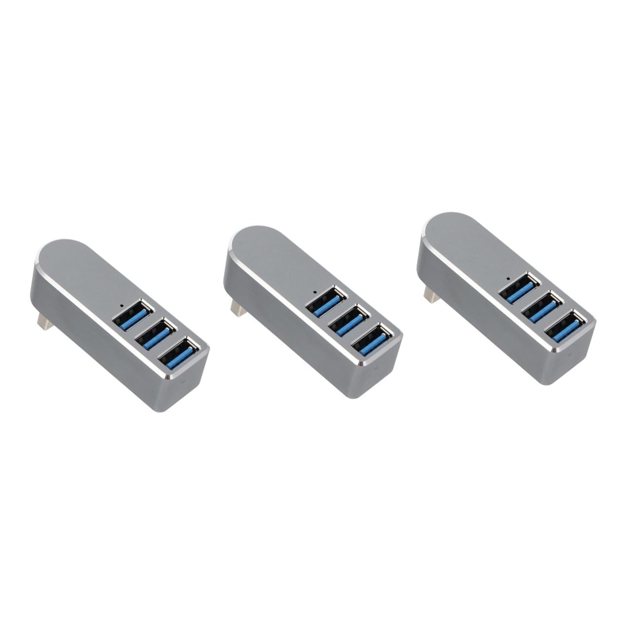 Uonlytech 3pièces USB Hub Ports USB Rotatif Adaptateur Multi-Port pour Pc Ordinateur Portable