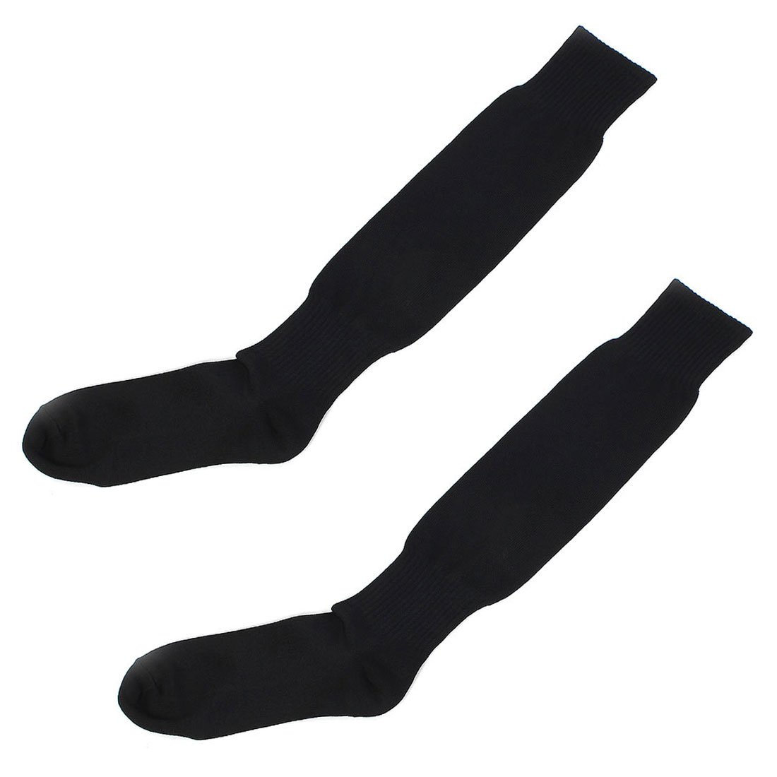 sourcing map Men's Sport Hockey Rugby Baseball Basketball Soccer Football Long Knee-High Cotton Socks Pair Black one size