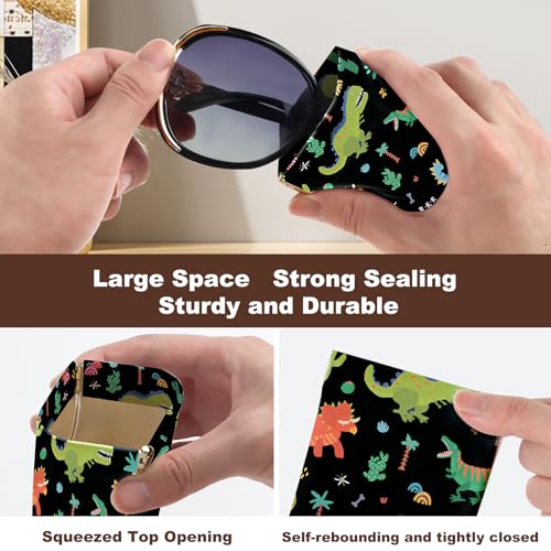 Image of Anikathy 2Pcs Sunglass Eyeglass Glasses Case Soft PU Leather with Cleaning Cloth Cute Glasses Pouch Bag for Men Women Girs