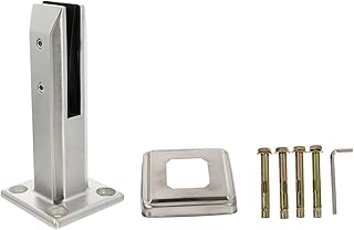 Angoily 1 Set Glass Clip Stainless Steel Shelf Wall Mounted Shelving Brackets Stainless Steel Shelves Wooden Shelf Bracket Glass Railing Clamp Stainless Shelf Glass Clamp Shelf Clip Silver