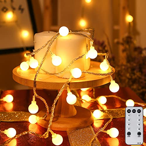zecheng Globe String Lights 39.4FT 100 LED Fairy String Lights 8 Lighting Modes with Remote and Timer for Indoor Outdoor Bedroom Classroom Patio Party Wedding-Warm White zecheng Globe String Lights 39.4FT 100 LED Fairy String Lights 8 Lighting Modes with Remote and Timer for Indoor Outdoor Bedroom Classroom Patio Party Wedding-Warm White