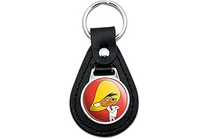GRAPHICS & MORE Black Leather Looney Tunes Speedy Gonzales Keychain