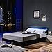 Produktbild Home Deluxe - LED Bett Astro - 120 x 200 cm, dunkelgrau - Inkl. Lattenrost I Polsterbett Design Bett inkl. Beleuchtung