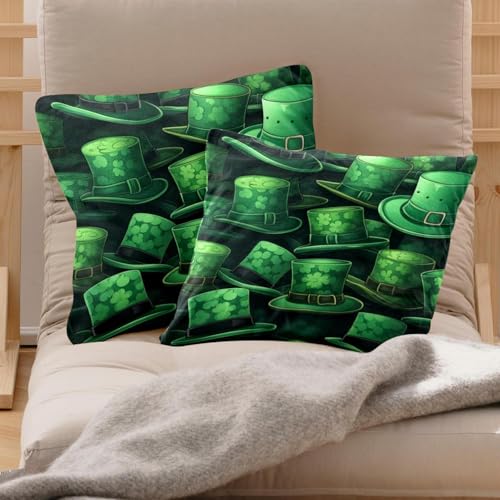 Housses de coussin velours doux trèfle Saint Patrick pour salon terne