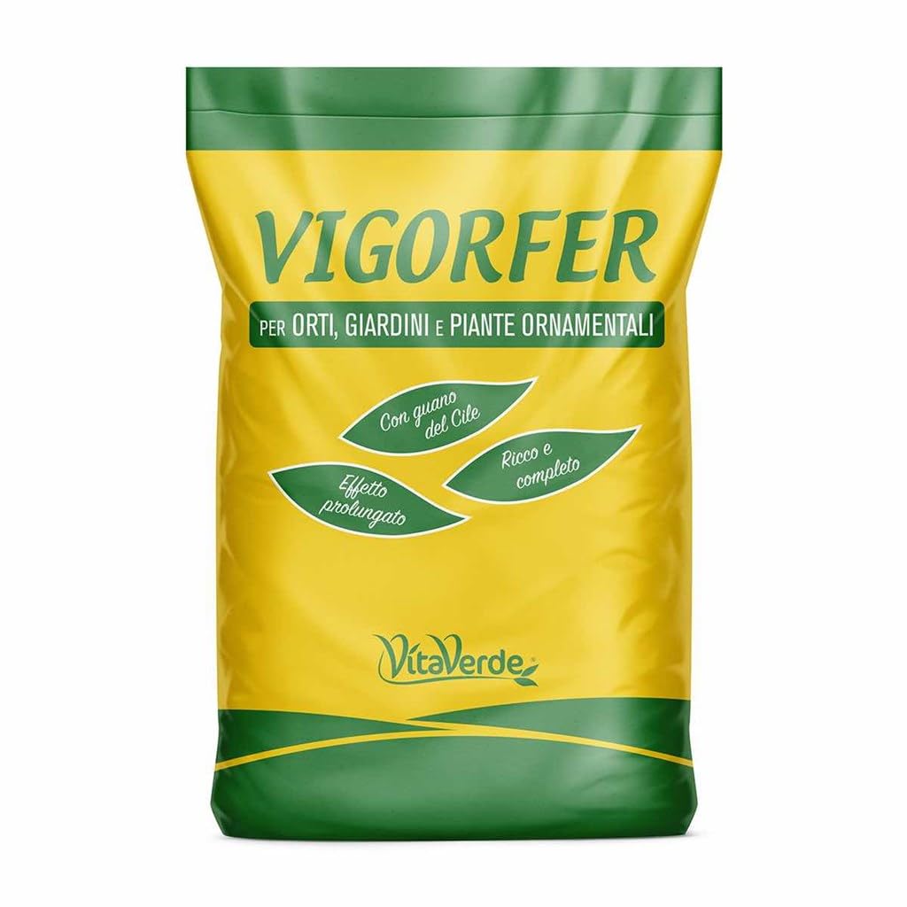 VIGORFER Vitaverde - IL CONCIME SPECIALE PER ORTI, GIARDINI E PIANTE IN VASO - CON GUANO (Kg 25)