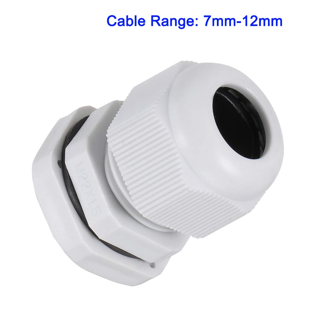 MACHSWON 10Pcs M22 Cable Gland - Durable Threaded Wire Connector with Locknut for 7-12mm Dia Cable Wire, White - Image 2