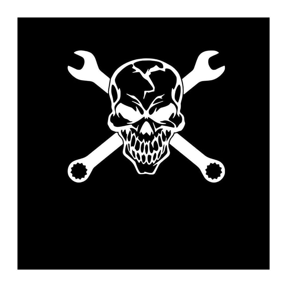 Skull Car Sticker Hood Decal Decorative Vinyl(White,28cmX33cm)