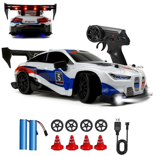 HTURCCOP RC Drift Car 2.4GHz 1:24 Scale 4WD 25KM+/H High Speed Model Vehicle with LED Lights...