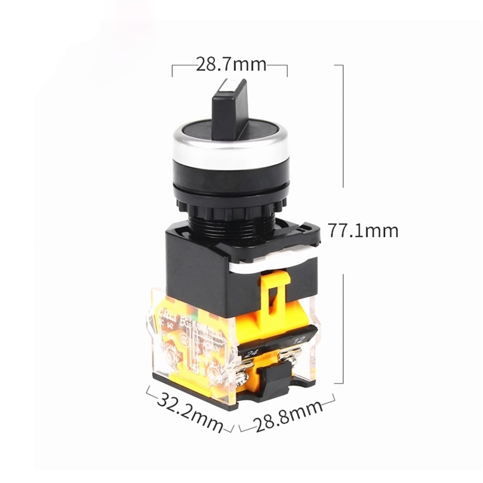 interruptores giratorios, Selector autoblocante LA38-20X3 de 22 mm, 1NO+, 3 posiciones, DPST