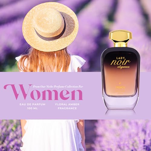 Image of French Factor Lady Noir Perfume For Women With Floral Amber Notes Long Lasting Eau De Parfum Gift For Girls (Pack of 1, 100ml)