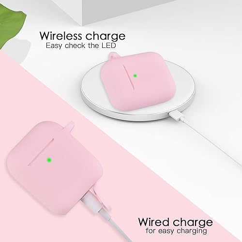 Miniatura 3 de OLEBAND Funda compatible con AirPods de 12 generación con bonito llavero brillante, funda de silicona compatible con Apple Air podiPod 2 y 1 Gen