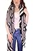 Price comparison product image StyleSlice® Women's Leopard Print Striped Border Blanket Scarf with Fringe Cosy Oversized Ladies Winter Wrap Shawl Stole Neck (Grey)