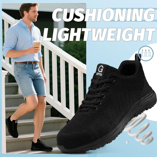 Non Slip Work Shoes for Men Women Breathable Mens Work Shoes Lightweight Water Resistant Walking Sneakers Chef Kitchen Slip Resistant Comfortable Restaurant Food Service Sneakers Casual4