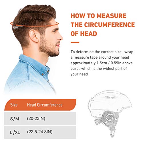 OMORC Ski Helmet,ASTM Certified Safety Ski Helmet for Men,Women&Youth,Goggles&Audio Compatible and Lightweight Ski Helmet,Adjustable Venting,Dial Fit,Detachable Ear Flaps and Velvet Lining
