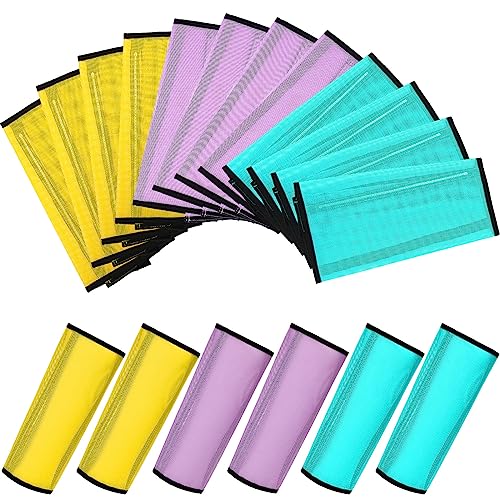 Image of Jexine 12 Fly Boots for Horse Set of 12 Loose Breathable Mesh Horse Fly Sheets Protective Horse Leg Wraps Leggings for Preventing Flies and Mosquitoes Bites (Green, Purple, Yellow)