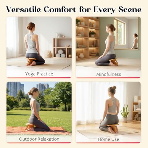 Meditation Bench (Seiza Bench) – Pine Wood Kneeling Prayer Seat, Portable Yoga & Meditation Stool - Image 6