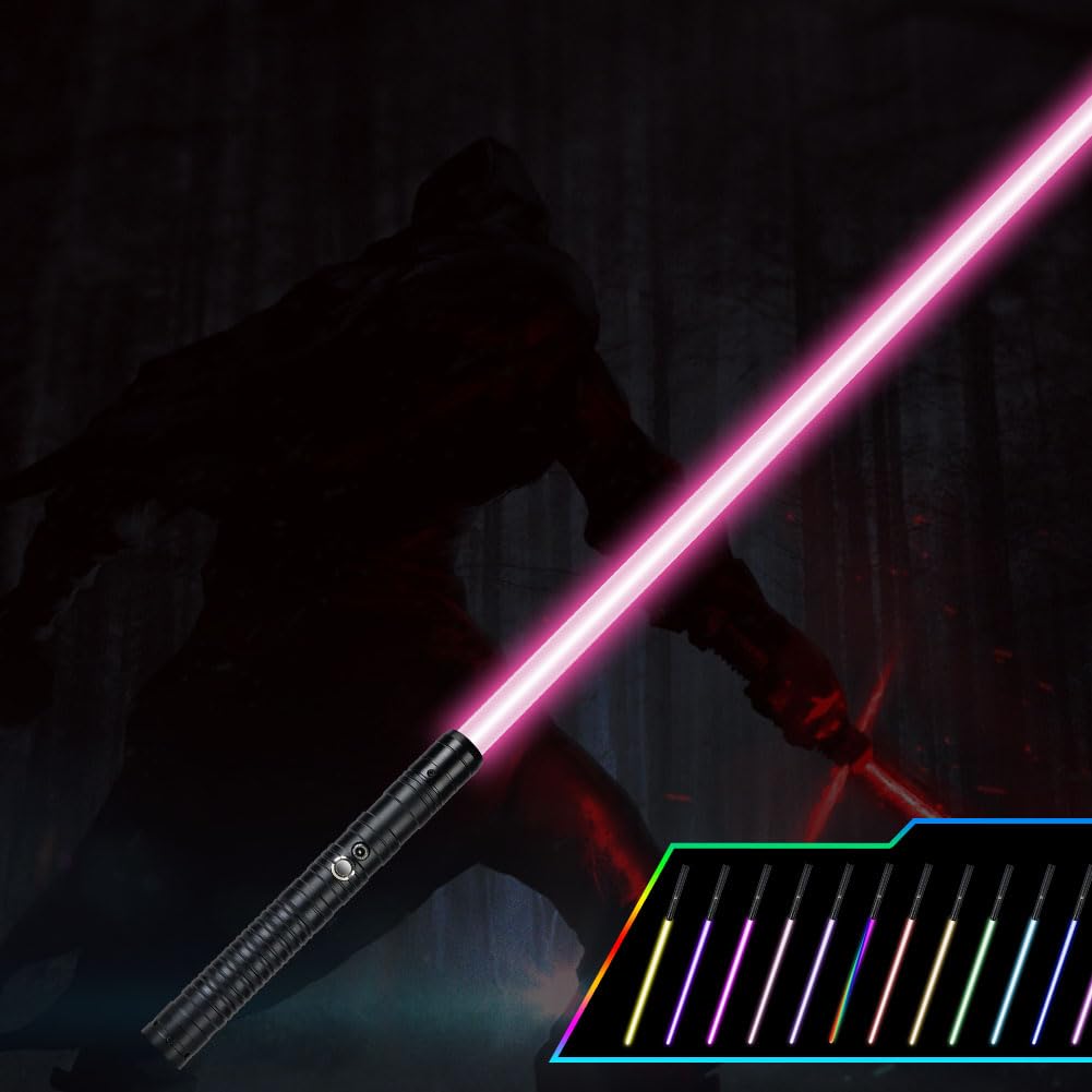 AYESY Light Up Saber with Sound, 14 Color Retractable Lightsaber for Kids, LED Light Expandable Toy for Boys Kids Teenagers Halloween Dress Up Parties Gifts