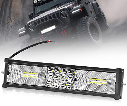 Image of FABTEC 60 LED 11 Inch /28 cm Mercury LED Bar Light LED Fog Light for Cars (11 Inch,White)