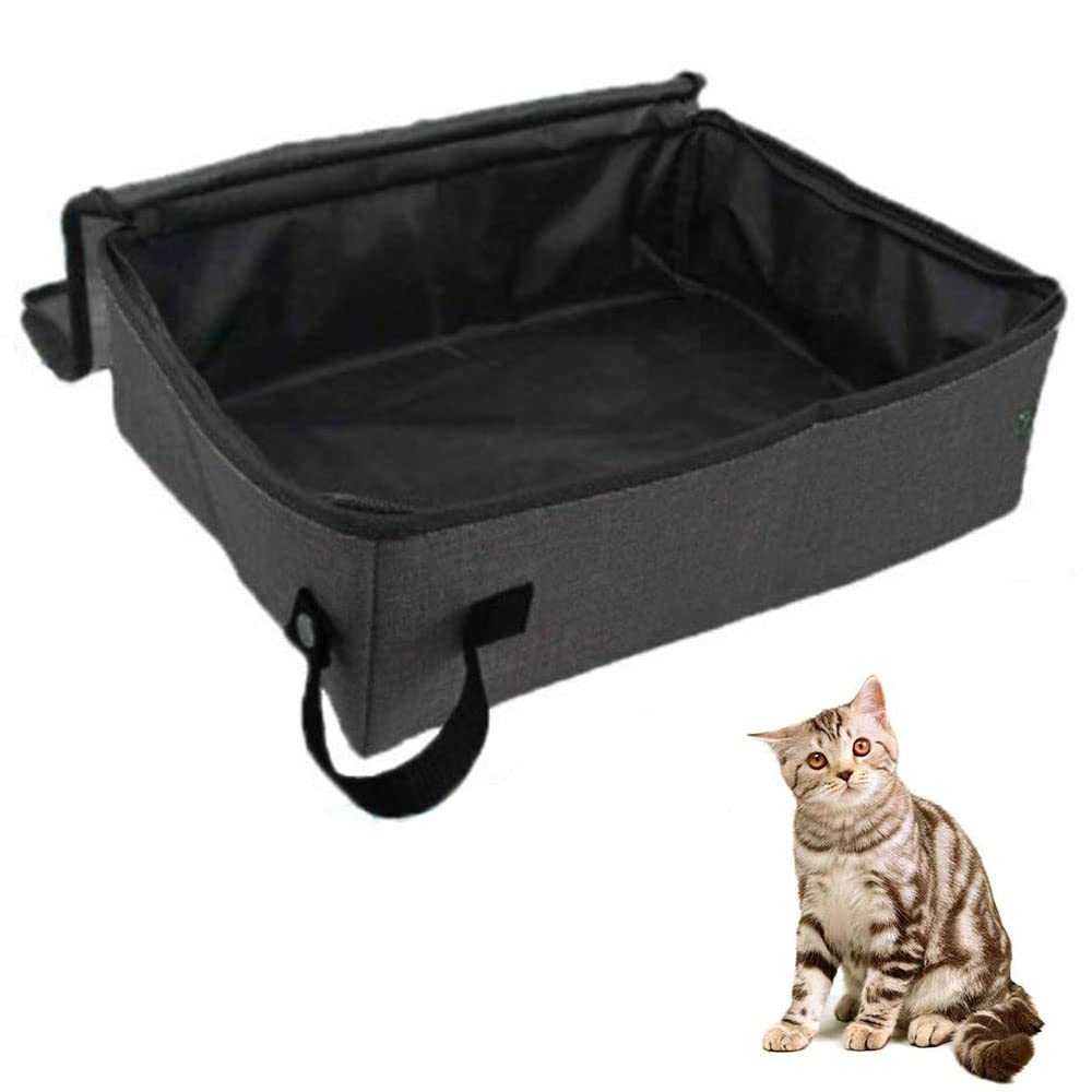 Hoxfly Reise Katzenklo 40×30cm - Wasserdichte Faltbare Katzentoilette Für Unterwegs