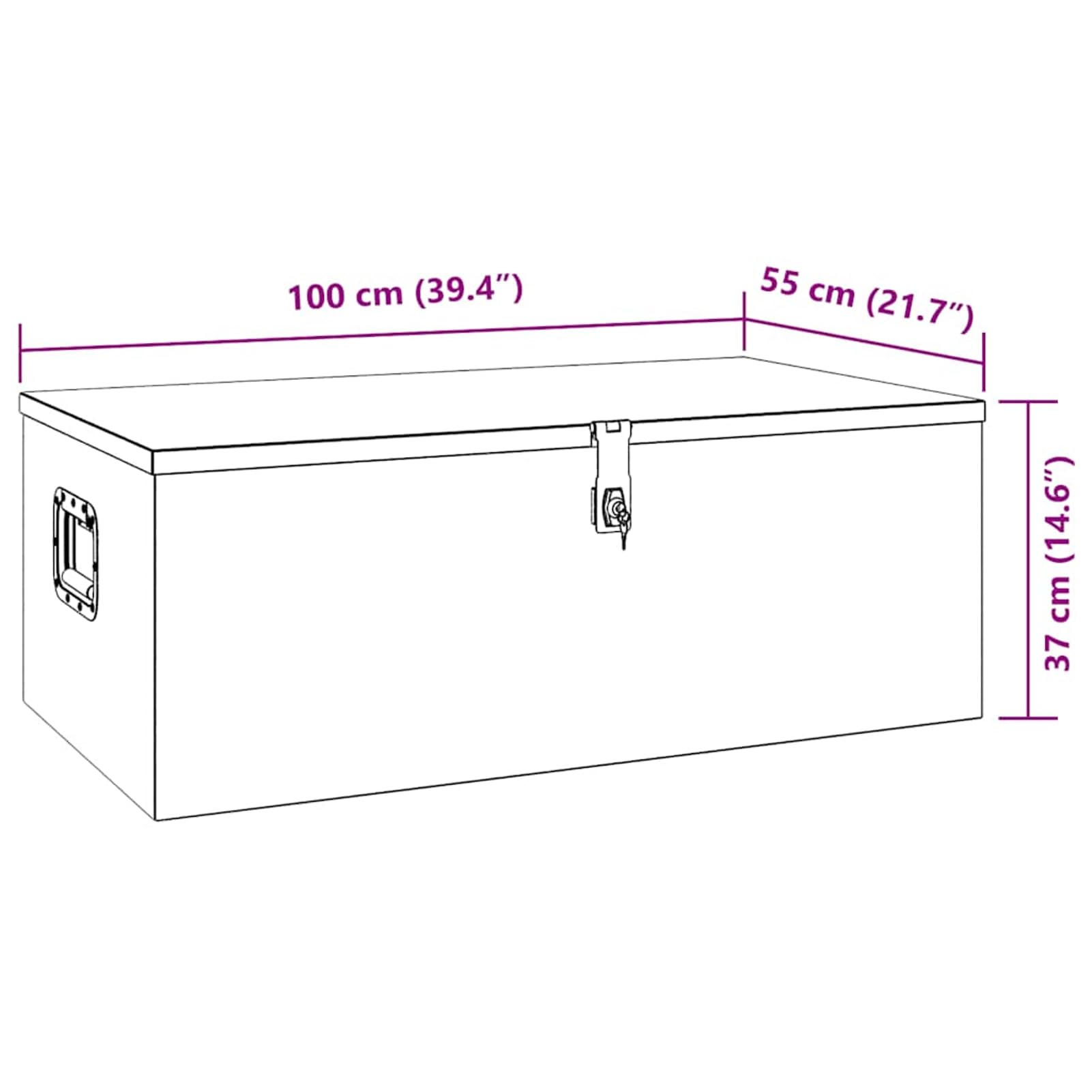 Gecheer Caja de Almacenaje de Aluminio para Herramientas - Resistente al Óxido, Seguridad con Cerradura, Diseño Compacto y Ligero - 100 x 55 x 37 cm Modelo LYKLRZJ-152257ES
