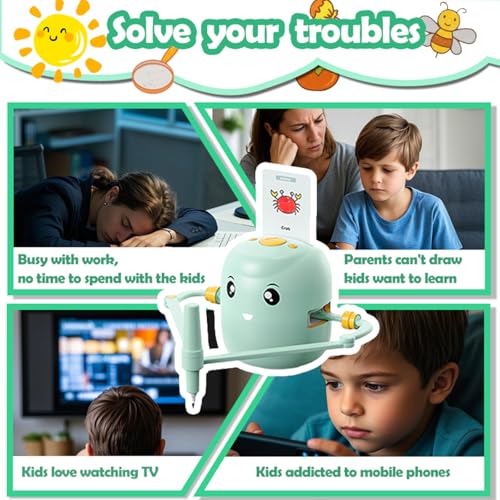 Drawing Robot for Kids Ages 3-8, Montessori-Inspired Voice-Guided Educational Toy with 100 Art Flashcards & 12 Color Pens, Creative Birthday Gift for Boys & Girls - Image 7
